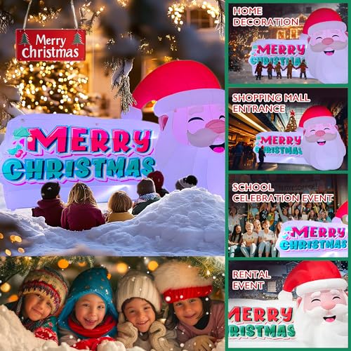 OZIS Giant Christmas Inflatable Santa Claus with LEDs Red