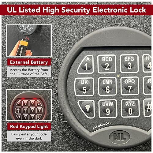 Stealth UL28 Gun Safe 28 Long Gun Capacity with Handgun Storage, 1 Hour Fire Protection, UL RSC Rating Black