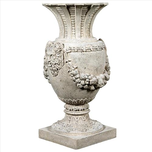 Design Toscano Greek Pan of Olympus Architectural Garden Urns Set of Two Roman Stone