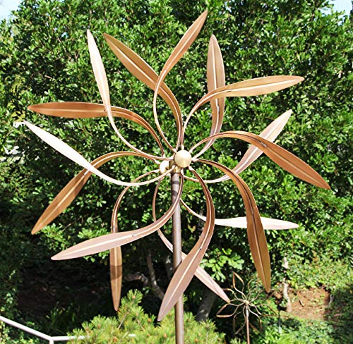 Stanwood Wind Sculpture Large Kinetic Copper Dual Spinner Jumbo Version Copper
