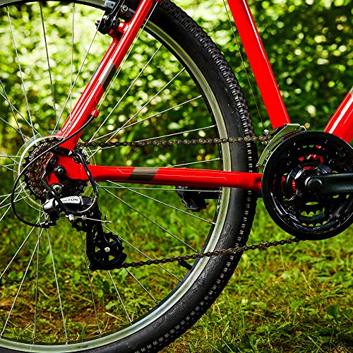 ROYCE UNION RMA 27.5" Mens 21-Speed All-Terrain Mountain Bike, 20" Aluminum Frame, Trigger Shift Red - Men's Bike