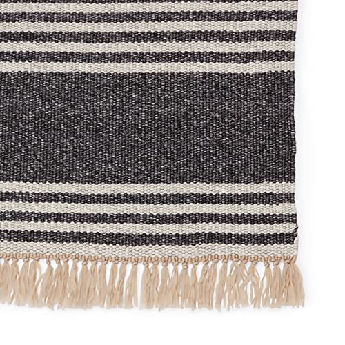 Jaipur Living Indoor Outdoor 9x12 Large Area Rug Striped Dark Gray