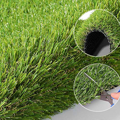Griclner Artificial Grass Turf 0.8inch Realistic Synthetic Lawn Mat Green 15FTx68FT