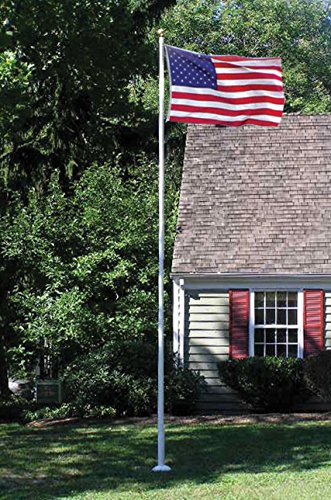 Annin Flagmakers American Flag White Gel-Coat Fiberglass Pole Villager III Kit 20 Feet American