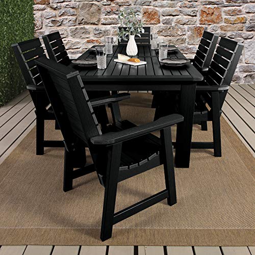 Highwood Weatherly 7pc Rectangular Dining Set 72" x 42" Black