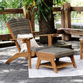 Cambridge Casual Auburn Teak Wood 2-Piece Padded Upholstered Patio Conversation Set