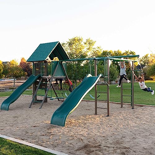 Lifetime Big Stuff Deluxe Swing Set Playset Earthtone