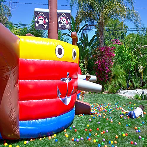 JumpOrange 15' Pirate Ship Bounce House Water Slide Combo Red