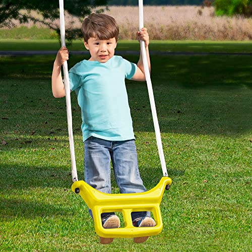 XDP Recreation Rising Sun Metal Swing Set with Slide, See Saw, Glider, and Swings Yellow