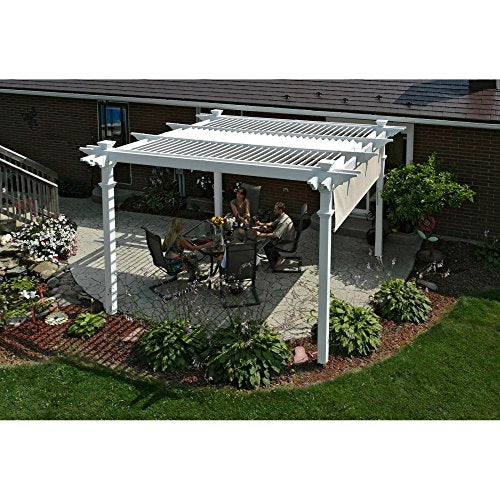 Vita Camelot 12' x 12' Adjustable Louvered Vinyl Pergola White