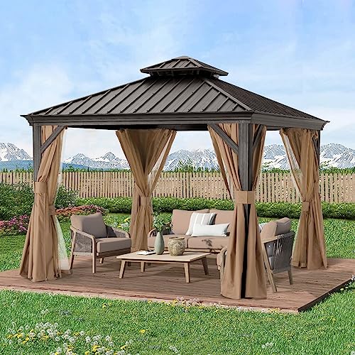 ABCCANOPY Hardtop Gazebo 10x10 Beige
