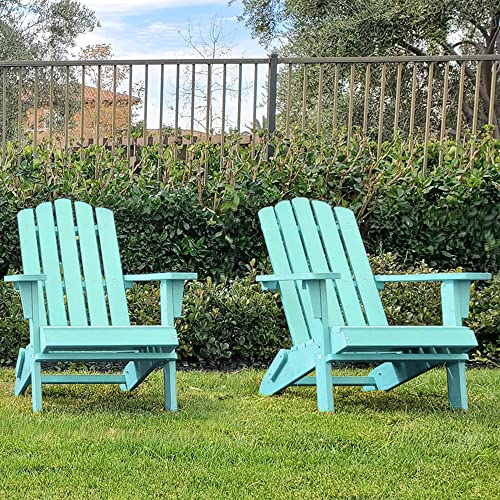 PolyTEAK Folding Adirondack Chair Set of 8 Blue