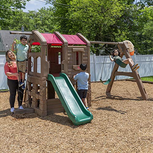 Step2 Naturally Playful Adventure Lodge Swing Set and Play Center Brown