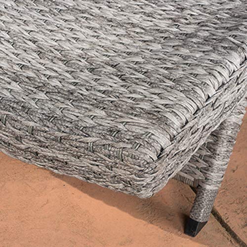 Unknown Outdoor Wicker/Aluminum Chaise Lounge Set of 2 Grey