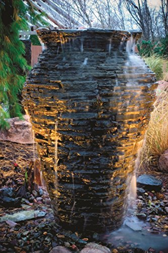 Aquascape Stacked Slate Urn Landscape Fountain Kit Medium Dark Gray