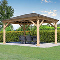 Yardistry 12' x 16' Meridian Cedar Wood Gazebo Pavilion Brown