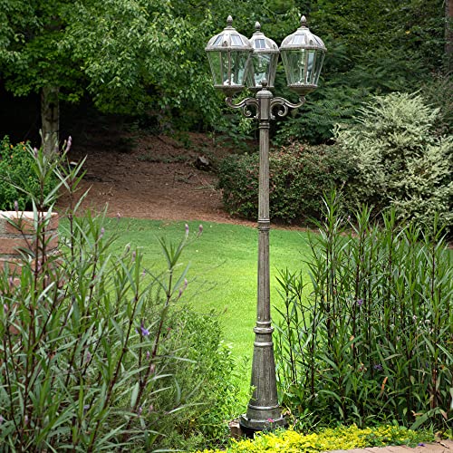 Gama Sonic Royal Bulb Solar Lamp Post Light Kit 89 Inch Weathered Bronze