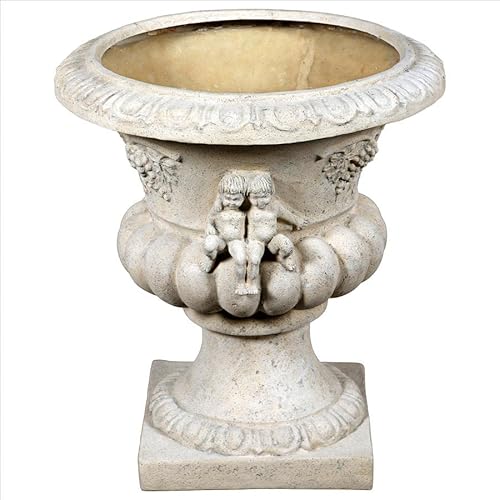 Design Toscano Grape Harvest Cherub Architectural Garden Urn Roman Stone