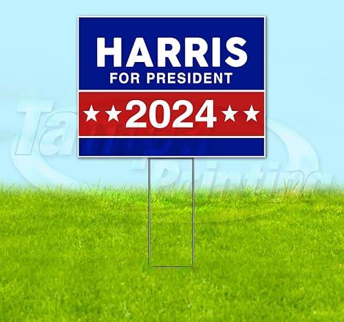 TampaPrinting Harris Walz YS00077 Yard Sign 18" x 24" with Metal Step Stake