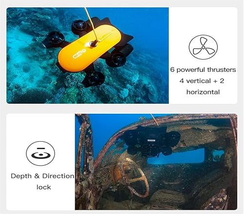 G GENEINNO 150M Tether Titan Underwater Drone ROV AUV with 4K UHD Camera T1 Pro 150m