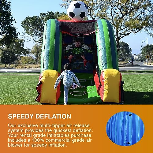 JumpOrange Inflatable Soccer Game with Blower and Foam Ball Soccer