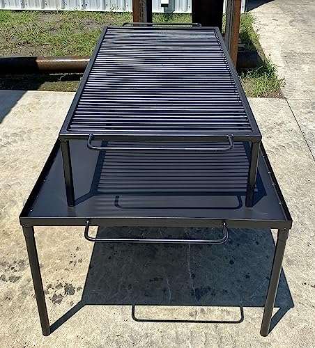 NorCal Ovenworks Large Asado Grill with Asado Fire Table Black