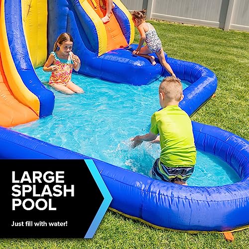 Sportspower Big Wave 2 Inflatable Water Slide with Climbing Wall and Blower Blue/Yellow