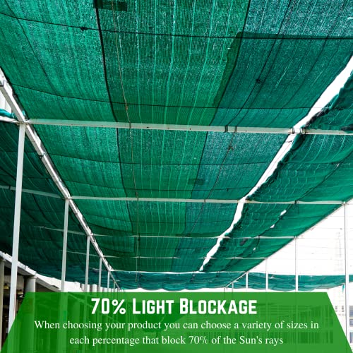Farm Plastic Supply Green Shade Cloth 70% 12' x 300' Mesh Fabric for Garden Shade and Privacy Screen