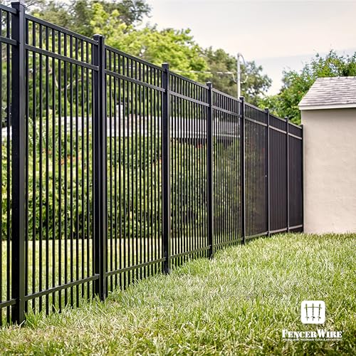 Fencer Wire Heavy Duty 8FT Outdoor Steel Fencing Border Post Pack of 10 Black