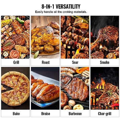 DOUKI Heavy Duty Charcoal Grill BBQ with Cart - Portable Outdoor Cooking Equipment
