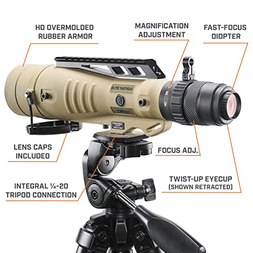 Bushnell Elite Tactical LMSS2 Spotting Scope with Horus H322 Reticle Multi