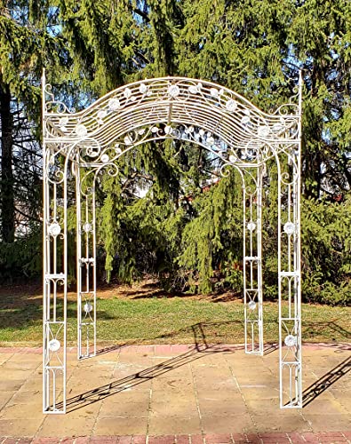 Zaer Ltd. International 10.5 Ft. Tall Square Metal Garden Gazebo Antique White