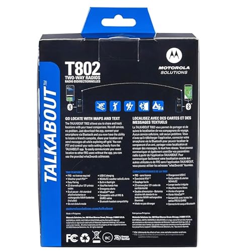 Motorola Solutions Talkabout T802 Portable FRS Two Way Radio Walkie Talkies 8 Pack Blue/Black