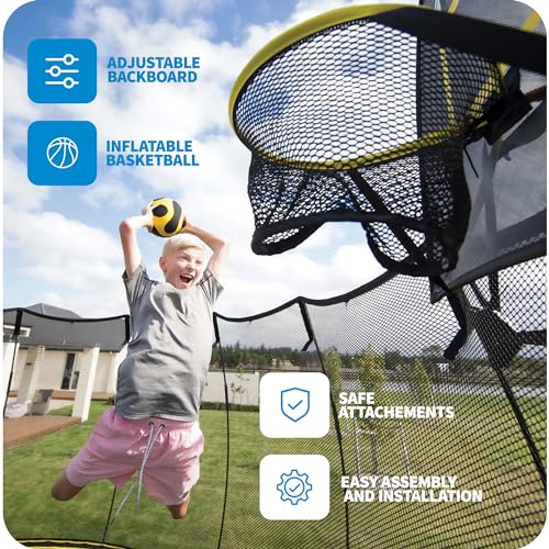 Springfree Medium Oval Trampoline 8x11 Ft + FlexrHoop Bundle Black