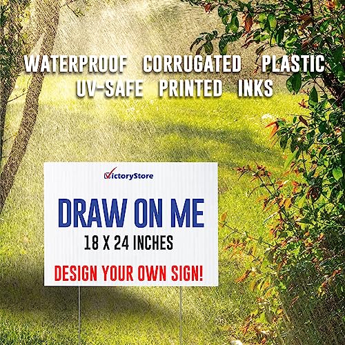 VictoryStore 18” x 24” Corrugated Plastic Blank Yard Signs White 500-Pack