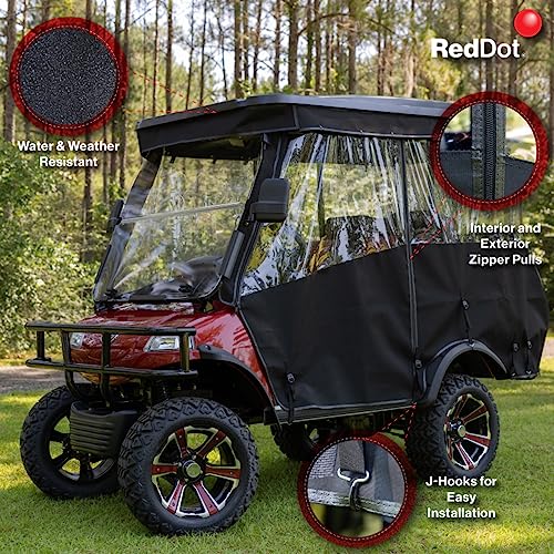 RED DOT Premium Golf Cart Enclosure Evolution Forester 4/Classic 4 Black