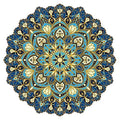 Custom Mosaics, Inc. Cosmic Bliss Mandala Porcelain Pool Mosaic 23"x23