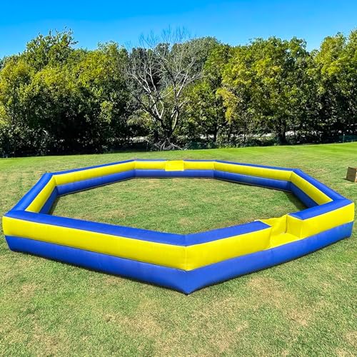 OZIS 26FT Inflatable Gaga Ball Pit with Built-in Blower Blue & Yellow