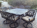 Patio Land Mandalay 9pc Outdoor Patio Dining Set Dark Bronze Sesame