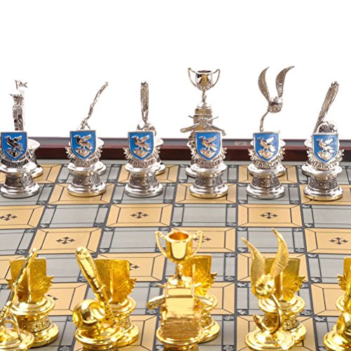 The Noble Collection Quidditch Chess Set Silver & Gold Plated Multicolor