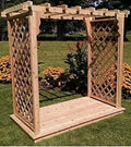 Backyard Crafts Amish-Made Covington Style Cedar Arbor with Deck 6' Wide Cedar Stain