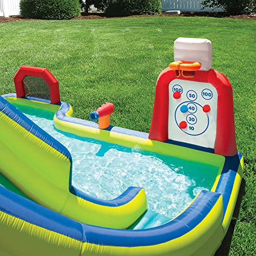 BANZAI Inflatable Arcade Splash Water Park - Slide, Splash & Have a Blast! - Multicolor