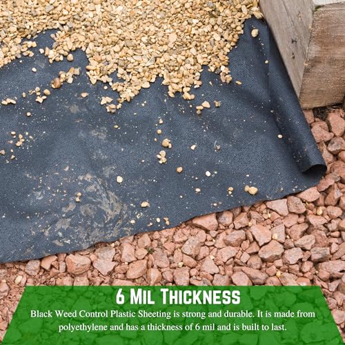 Farm Plastic Supply Heavy Duty Weed Control 6 Mil Black Plastic Sheeting 40' x 200'