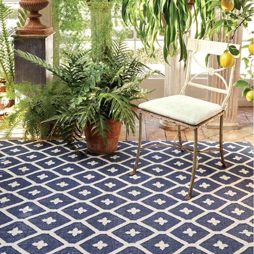 Dash & Albert Elizabeth Indoor/Outdoor Area Rug 5' x 8' Navy