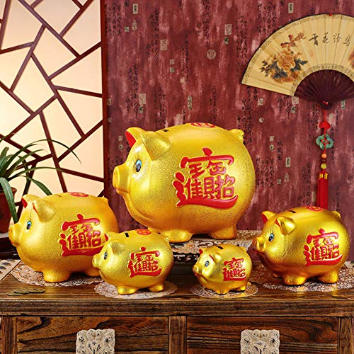 thefancypumpkin Massive 18-Inch Gold Piggy Bank