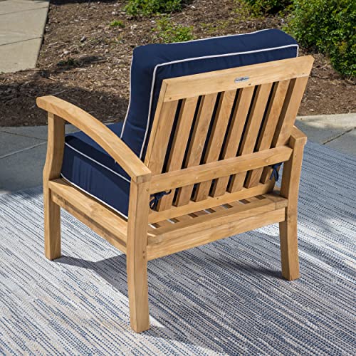 Tortuga Outdoor Jakarta Teak 4-Piece Club Chairs & 2 Ottomans Outdoor Furniture Set Brown