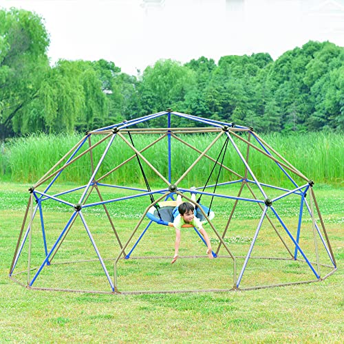 KOZYSPHERE Kids Climbing Dome Tower 12ft Jungle Gym Blue/Coffee