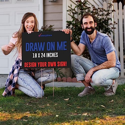 VictoryStore 18” x 24” Corrugated Plastic Blank Yard Signs Black 500-Pack