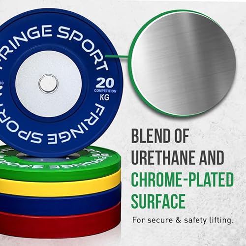 Fringe Sport Olympic Bumper Weight Plates - Kilogram Colored Competition Plates, 120 KG Set
