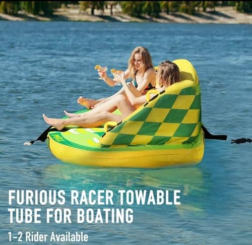 Generic Inflatable Towable Tube for Boating Waterskiing Green